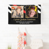 Firefighter Retirement Party Red Line Flag 2 Foto Spandoek (Insitu)