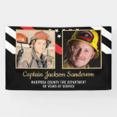 Firefighter Retirement Party Red Line Flag 2 Foto Spandoek (Horizontaal)