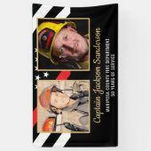 Firefighter Retirement Party Red Line Flag 2 Foto Spandoek (Verticaal)