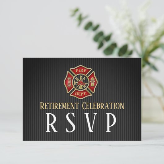 Firefighter Retirement Party RSVP Kaartje (Staand voorkant)