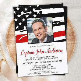 Firefighter Retirement Personated Photo Party Kaart