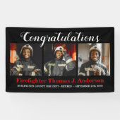 Firefighter Retirement Photo Collage Thin Red Line Spandoek (Horizontaal)