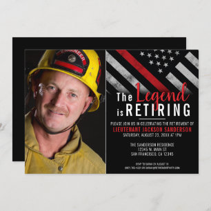 Firefighter Retirement Photo Thin Red Line Fireman Kaart