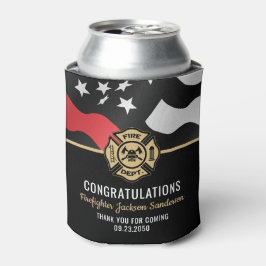 Firefighter Retirement Red Line Flag Fireman Blikjeskoeler