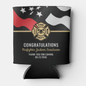 Firefighter Retirement Red Line Flag Fireman Blikjeskoeler (Voorkant)