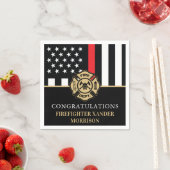 Firefighter Retirement Red Line Flag Fireman Servet (Insitu)