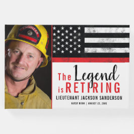 Firefighter Retirement Thin Red Line Fireman Foto Gastenboek