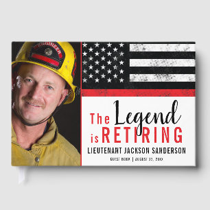 Firefighter Retirement Thin Red Line Fireman Foto Gastenboek