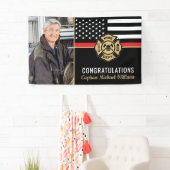 Firefighter Retirement Thin Red Line Fireman Foto Spandoek (Insitu)
