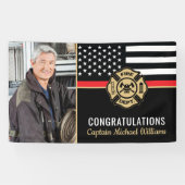 Firefighter Retirement Thin Red Line Fireman Foto Spandoek (Horizontaal)