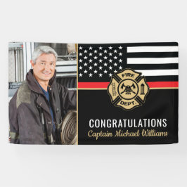 Firefighter Retirement Thin Red Line Fireman Foto Spandoek