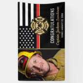 Firefighter Retirement Thin Red Line Flag Foto Spandoek (Verticaal)