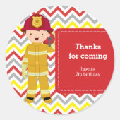 Firefighter Ronde Sticker (Voorkant)