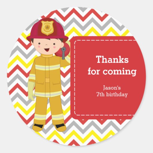 Firefighter Ronde Sticker (Voorkant)