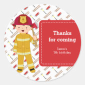 Firefighter Ronde Sticker (Voorkant)