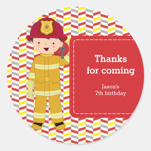 Firefighter Ronde Sticker (Voorkant)