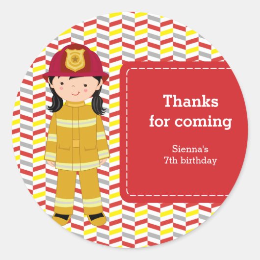 Firefighter Ronde Sticker (Voorkant)