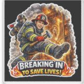 Firefighter Save Lives Sticker (Voorkant)