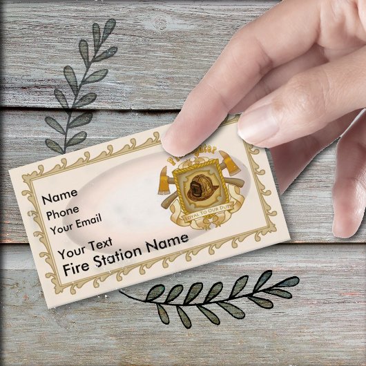 Firefighter Shield aangepaste naam Visitekaartje