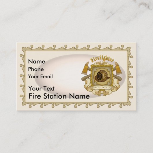 Firefighter Shield aangepaste naam Visitekaartje (Voorkant)