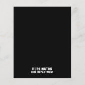 Firefighter Silhouette, brandweerwerende werving Flyer (Achterkant)