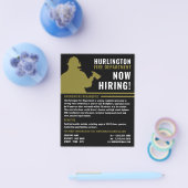 Firefighter Silhouette, brandweerwerende werving Flyer (Enkel)