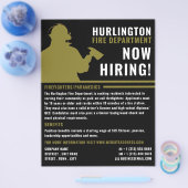 Firefighter Silhouette, brandweerwerende werving Flyer (Enkel)