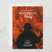 Firefighter Silhouette Flames Retirement Party Kaart (Voorkant)