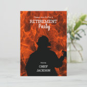Firefighter Silhouette Flames Retirement Party Kaart (Staand voorkant)