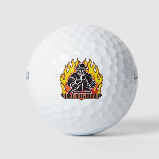 Firefighter Silhouette Golfballen (Voorkant)