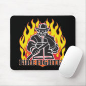 Firefighter Silhouette Muismat (Met muis)