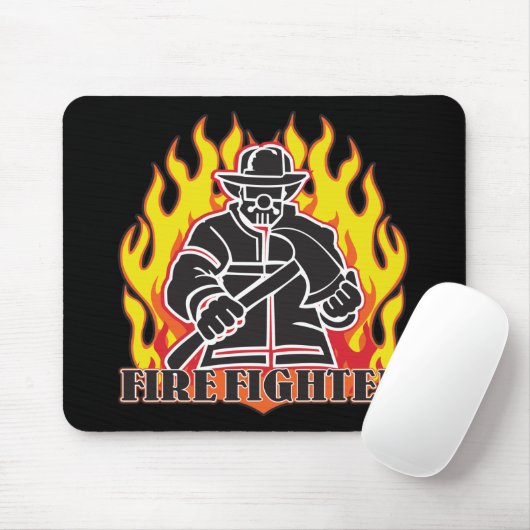 Firefighter Silhouette Muismat (Met muis)