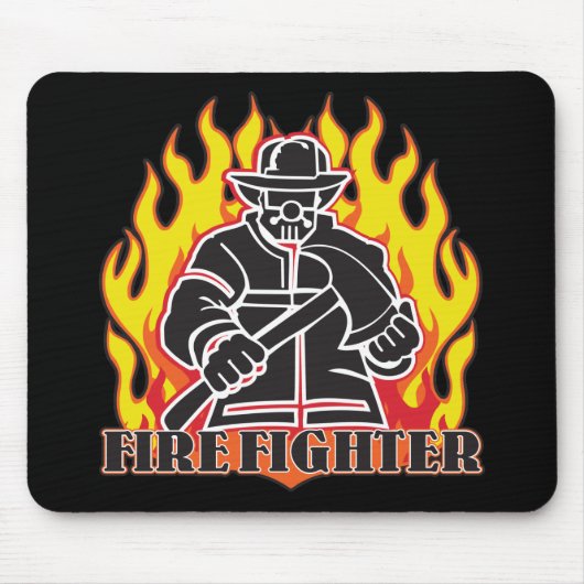 Firefighter Silhouette Muismat (Voorkant)
