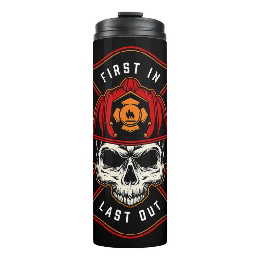 Firefighter Skull Maltese Cross Thermosbeker (Voorkant)