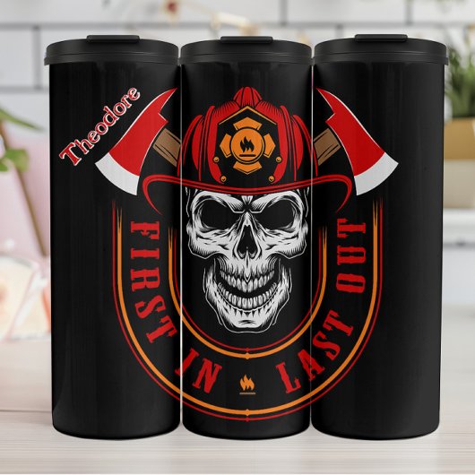 Firefighter Skull Maltese Cross Thermosbeker