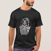 Firefighter Skull Thin Red Line T-Shirt (Voorkant)