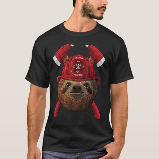 Firefighter Sloth Fireman Boys Kids Fire Rescue La T-shirt (Voorkant)