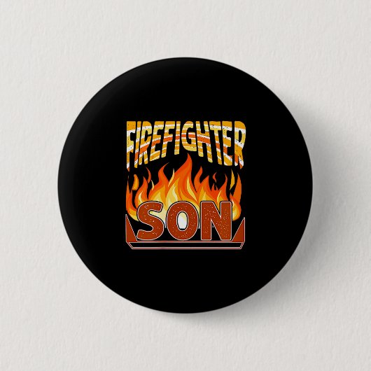 Firefighter Son Fireman Gift Proud Firefighter Quo Ronde Button 5,7 Cm (Voorkant)