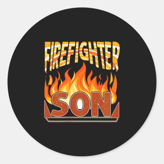 Firefighter Son Fireman Gift Proud Firefighter Quo Ronde Sticker (Voorkant)