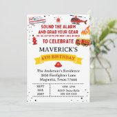 Firefighter Sound The Alarm Birthday Kaart (Staand voorkant)