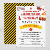 Firefighter Sound The Alarm Birthday Kaart (Voorkant / Achterkant)