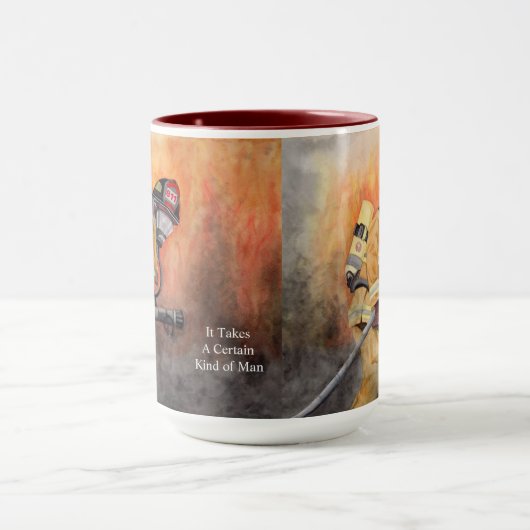 Firefighter Station Number Fireman Custom Text Mok (Midden)