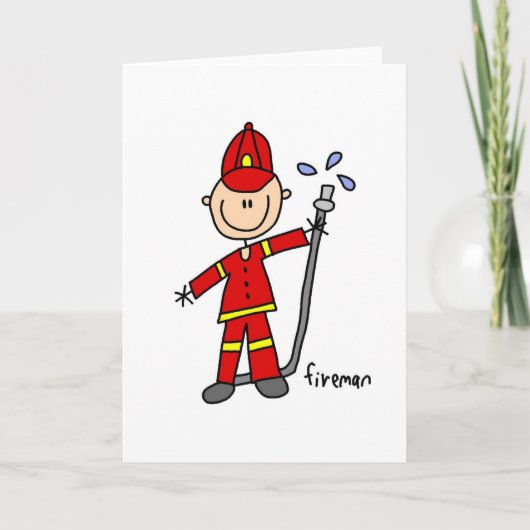 Firefighter Stick Figuur Kaart (Voorkant)