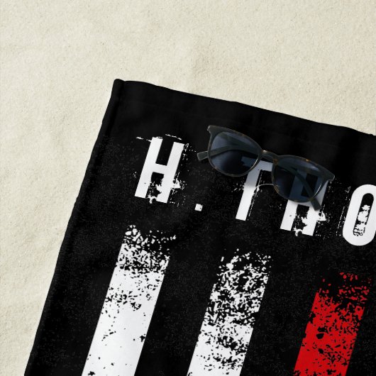 Firefighter Styling American Flag Custom Strandlaken (In situ)