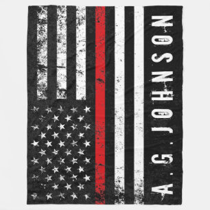 Firefighter Styling American Flag Full Custom Fleece Deken