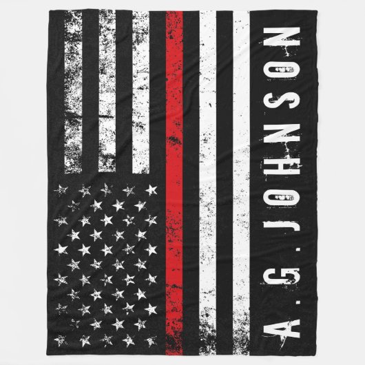 Firefighter Styling American Flag Full Custom Fleece Deken (Voorkant)