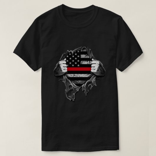 Firefighter Support Patriotic Distressed USA Shirt (Design voorkant)