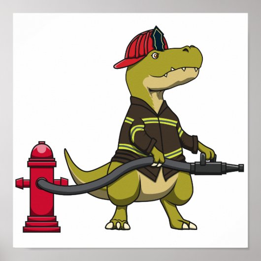 FIREFIGHTER T-REX DINOSAUR POSTER DESIGN DOWNLOADE (Voorkant)