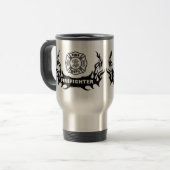 Firefighter Tattoo Graphic Travel Mug Reisbeker (Voorkant links)