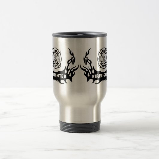 Firefighter Tattoo Graphic Travel Mug Reisbeker (Center)